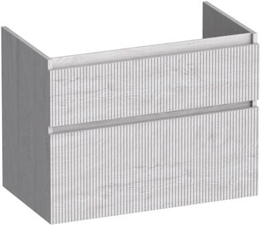 Brauer Delight Wavy - Onderkast - 80 cm - met 2 Softclose Lades Greeploos en 1 Sifon Uitsparing - Forest Seashell