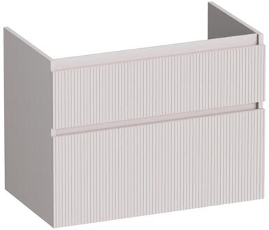 Brauer Delight Wavy - Onderkast - 80 cm - met 2 Softclose Lades Greeploos en 1 Sifon Uitsparing - Mat Zand