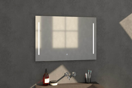 Brauer Deline spiegel 100x70 met LED verlichting Aluminium Geborsteld
