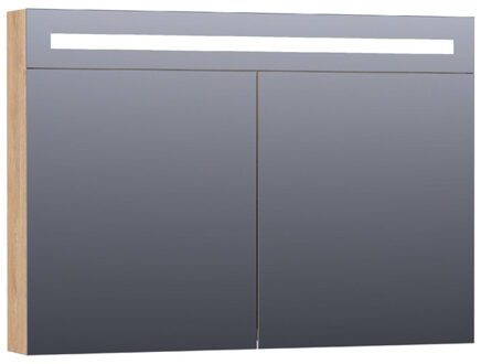 Brauer Double Face Spiegelkast - 100x70x15cm - verlichting - geintegreerd - 2 links- rechtsdraaiende spiegeldeur - MFC - nomad 7377 Nomad (Hout)