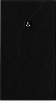 Brauer Douchebak Asteroid 100x180 incl. antislip en antibacterieel mineraalmarmer mat zwart