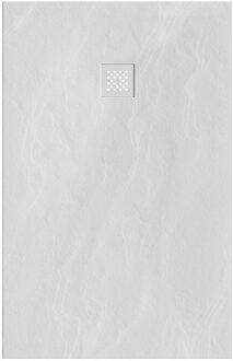 Brauer Douchebak Sanitop Just Creating Relievo Crag 90x140 cm Mat Wit Brauer