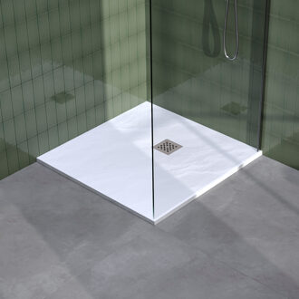 Brauer Douchebak Sanitop Just Creating Relievo Crag 90x90 cm Mat Wit Brauer