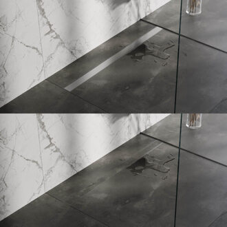 Brauer douchegoot 120cm - met vloerflens - zero/tegelinlegrooster (omkeerbaar)