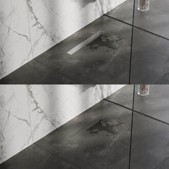 Brauer douchegoot 50cm - met vloerflens - zero/tegelinlegrooster (omkeerbaar)