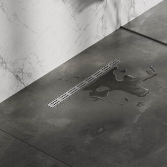 Brauer Douchegoot - 50x5cm - vloerflens - RVS - geborsteld RVS DR-SSRF50NG RVS geborsteld