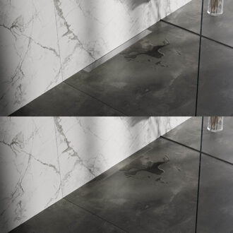 Brauer Douchegoot - 80x7.5cm - muurflens - tegelinlegrooster omkeerbaar - RVS - RVS - geborsteld RVS DR-MRFW80NG RVS geborsteld