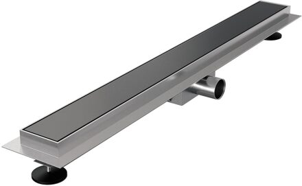 Brauer Douchegoot - 80x7.5cm - vloerflens - tegelinlegrooster omkeerbaar - RVS - geborsteld gunmetal DR-MRF80GM Gunmetal geborsteld (antraciet)