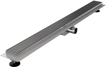 Brauer Douchegoot - 90x7.5cm - vloerflens - tegelinlegrooster omkeerbaar - RVS - geborsteld gunmetal DR-MRF90GM Gunmetal geborsteld (antraciet)