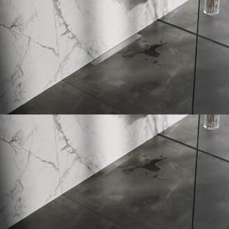 Brauer Douchegoot Brauer Geborsteld RVS Muur Montage Inclusief Vloerflens 50x7 cm Zero Tegelinlegrooster Omkeerbaar