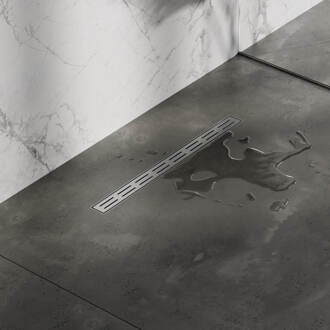 Brauer Douchegoot Brauer Small 60x5 cm RVS Vloerflens Inclusief Kunststof Sifon Verstelbare Poten