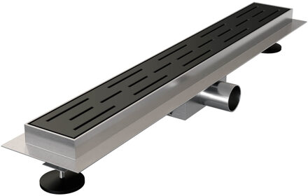 Brauer Douchegoot Brauer StanDrain 50x7 cm Zwart Vloerflens Inclusief Kunststof Sifon Verstelbare Poten Brauer