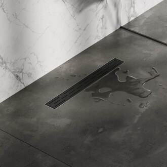 Brauer Douchegoot Brauer StanDrain 50x7 cm Zwart Vloerflens Inclusief Kunststof Sifon Verstelbare Poten