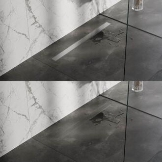 Brauer Douchegoot met Multifunctioneel Rooster en Flens - 100 cm - Rvs Geborsteld