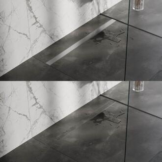 Brauer Douchegoot met Multifunctioneel Rooster en Flens - 120 cm - Rvs Geborsteld