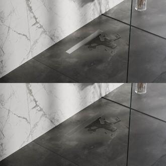 Brauer Douchegoot met Multifunctioneel Rooster en Flens - 50 cm - Rvs Geborsteld