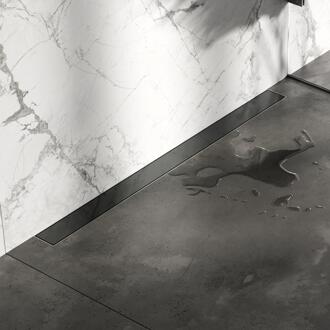 Brauer Douchegoot met Multifunctioneel Rooster en Flens Voor Wandmontage - 100 cm - Gunmetal Geborsteld Pvd