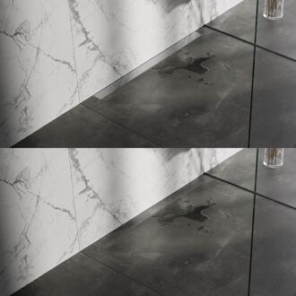 Brauer Douchegoot met Multifunctioneel Rooster en Flens Voor Wandmontage - 100 cm - Rvs Geborsteld