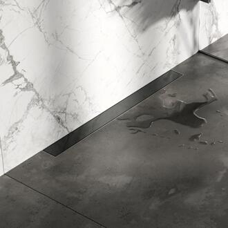 Brauer Douchegoot met Multifunctioneel Rooster en Flens Voor Wandmontage - 70 cm - Gunmetal Geborsteld Pvd