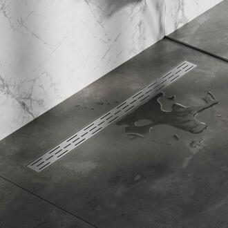 Brauer Douchegoot met Standaard Rooster en Flens - 100 cm - Rvs Geborsteld