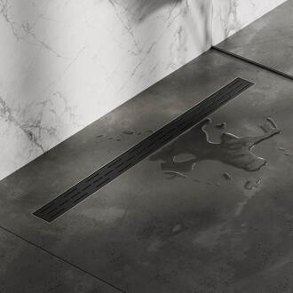 Brauer Douchegoot met Standaard Rooster en Flens - 100 cm - Zwart