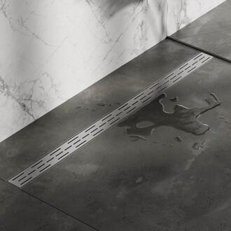 Brauer Douchegoot met Standaard Rooster en Flens - 120 cm - Rvs Geborsteld