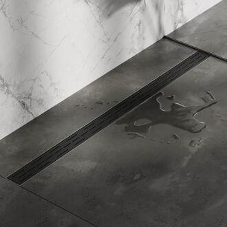 Brauer Douchegoot met Standaard Rooster en Flens - 120 cm - Zwart