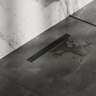 Brauer Douchegoot met Standaard Rooster en Flens - 50 cm - Zwart