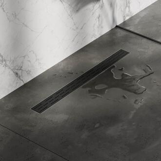 Brauer Douchegoot met Standaard Rooster en Flens - 80 cm - Zwart