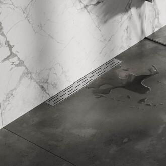 Brauer Douchegoot met Standaard Rooster en Flens Voor Wandmontage - 50 cm - Rvs Geborsteld