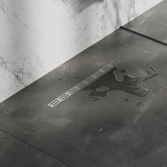 Brauer Douchegoot Small met Standaard Rooster en Flens - 50 cm - Rvs Geborsteld