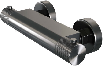 Brauer Douchekraan Brauer Gunmetal Carving Opbouw Thermostatisch Geborsteld Gunmetal