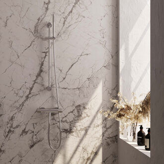 Brauer Douchekraan Opbouw Brauer Carving Met Glijstang Chroom (Keuze Handdouche) Geborsteld Chroom