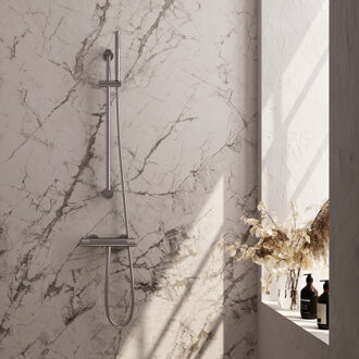 Brauer Douchekraanset Brauer Brushed Carving Opbouw Met Glijstang En Staafhanddouche Geborsteld RVS