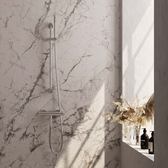 Brauer Douchekraanset Brauer Chrome Edition Opbouw Met Glijstang En Staafhanddouche Chroom