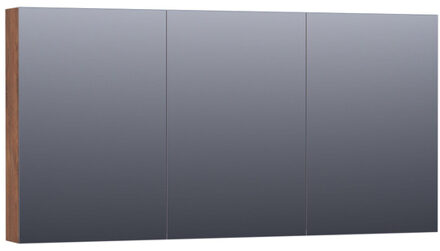 Brauer Dual Spiegelkast - 140x70x15cm - verlichting - geintegreerd - 3 links- rechtsdraaiende spiegeldeur - MFC - viking shield 7271 Viking Shield (Hout)