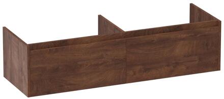 Brauer Embrace - Onderkast - 140 cm - met 2 Softclose Lades Greeploos en 2 Sifon Uitsparingen - Forest Cacao