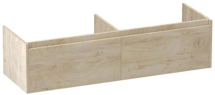 Brauer Embrace - Onderkast - 140 cm - met 2 Softclose Lades Greeploos en 2 Sifon Uitsparingen - Forest Wheat