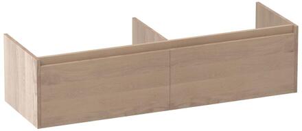 Brauer Embrace - Onderkast - 140 cm - met 2 Softclose Lades Greeploos en 2 Sifon Uitsparingen - Lamellen Eiken Naturel