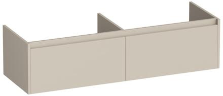 Brauer Embrace - Onderkast - 140 cm - met 2 Softclose Lades Greeploos en 2 Sifon Uitsparingen - Mat Beige