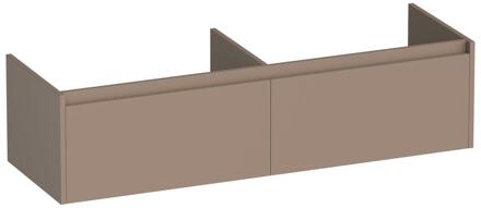 Brauer Embrace - Onderkast - 140 cm - met 2 Softclose Lades Greeploos en 2 Sifon Uitsparingen - Mat Mokka