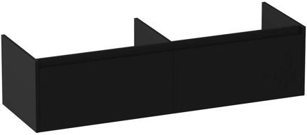 Brauer Embrace - Onderkast - 140 cm - met 2 Softclose Lades Greeploos en 2 Sifon Uitsparingen - Mat Zwart