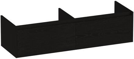 Brauer Embrace - Onderkast - 140 cm - met 2 Softclose Lades Greeploos en 2 Sifon Uitsparingen - Timber Black