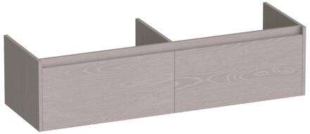 Brauer Embrace - Onderkast - 140 cm - met 2 Softclose Lades Greeploos en 2 Sifon Uitsparingen - Timber Greige