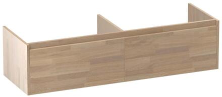 Brauer Embrace - Onderkast - 140 cm - met 2 Softclose Lades Greeploos en 2 Sifon Uitsparingen - Vingerlas Eiken Grijs