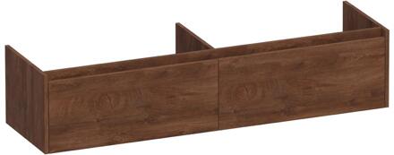 Brauer Embrace - Onderkast - 160 cm - met 2 Softclose Lades Greeploos en 2 Sifon Uitsparingen - Forest Cacao