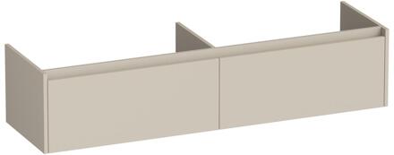 Brauer Embrace - Onderkast - 160 cm - met 2 Softclose Lades Greeploos en 2 Sifon Uitsparingen - Mat Beige