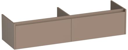 Brauer Embrace - Onderkast - 160 cm - met 2 Softclose Lades Greeploos en 2 Sifon Uitsparingen - Mat Mokka