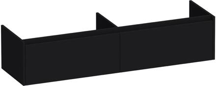 Brauer Embrace - Onderkast - 160 cm - met 2 Softclose Lades Greeploos en 2 Sifon Uitsparingen - Mat Zwart