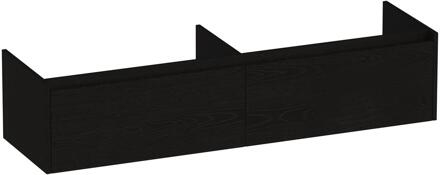 Brauer Embrace - Onderkast - 160 cm - met 2 Softclose Lades Greeploos en 2 Sifon Uitsparingen - Timber Black